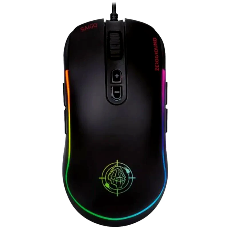 ZEROGROUND Zeroground Saigo 2.0 RGB Gaming Ενσύρματο Ποντίκι 7200 DPI Μαύρο