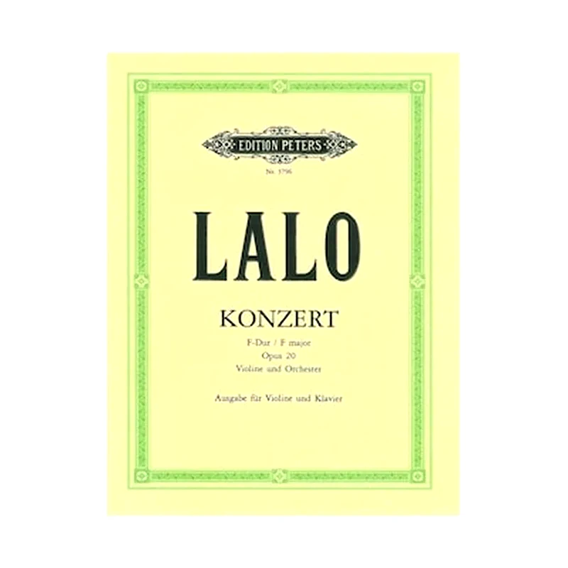 EDITION PETERS Lalo - Concerto No.1 In F Major, Op. 20 For Violin And Piano