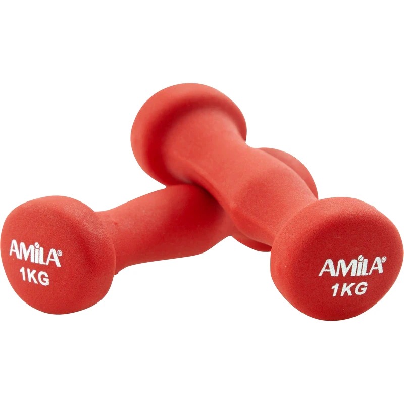 AMILA Σετ Βαράκια Στρογγυλά Soft 1kg Amila 44448 2 τμχ από Νεοπρένιο - Κόκκινα