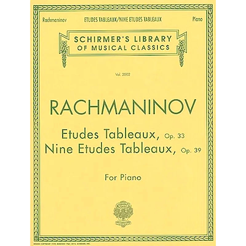 G. SCHIRMER Rachmaninov - Etudes Tableux Op.33, 39