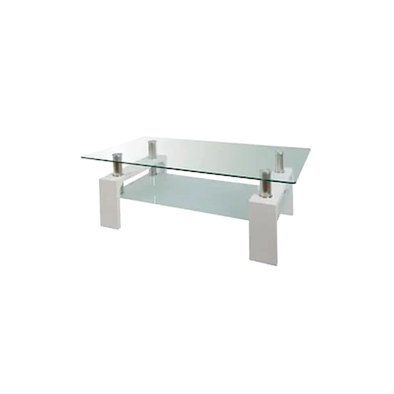 WOODWELL Τραπεζάκι Σαλονιού Woodwell από Γυαλί C35991 110x60x45cm - Λευκό