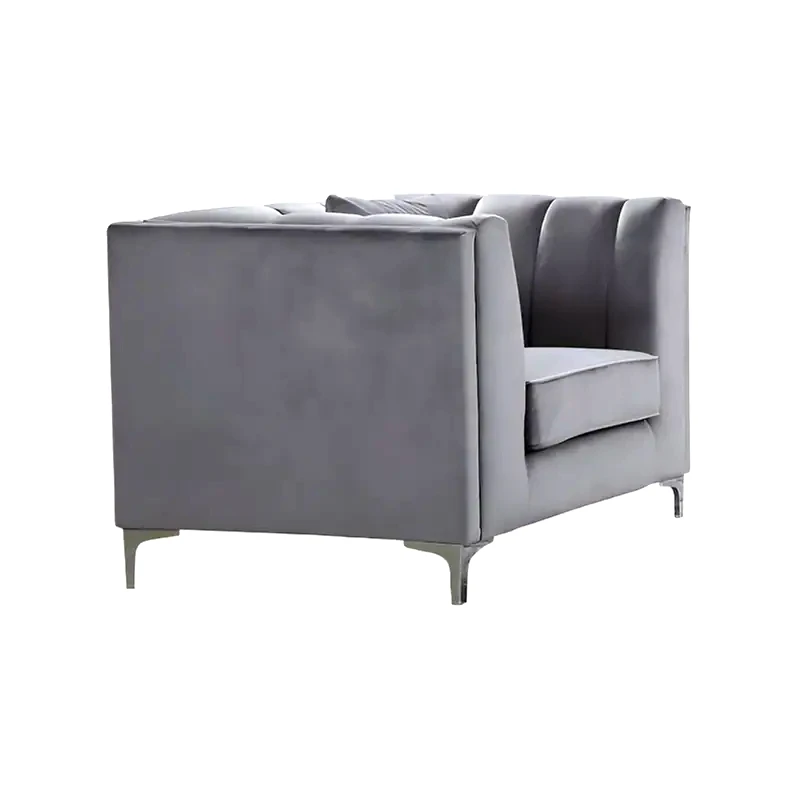 WOODWELL Πολυθρόνα Woodwell Parson C41316 από Βελούδο - Ανοικτό Γκρι