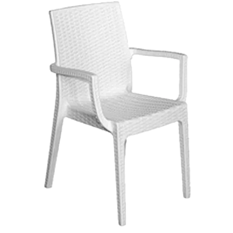 WOODWELL Πολυθρόνα Woodwell Πλαστική Rattan Look C9577 54x55x85cm - Άσπρη
