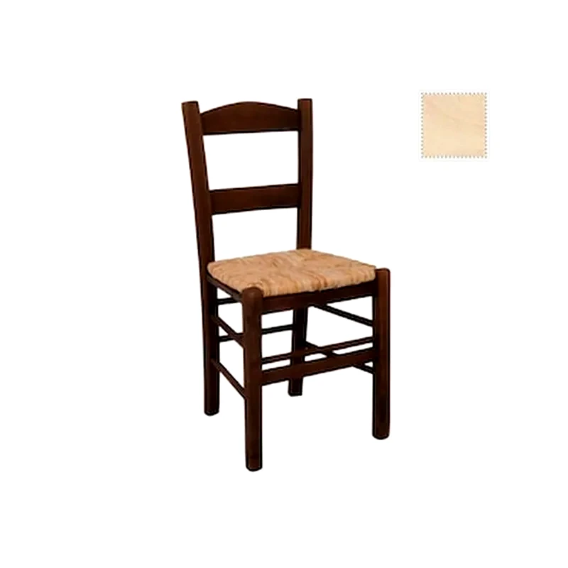 WOODWELL Καρέκλα Woodwell Σύρος Άβαφη Με Ψάθα Αβίδωτη C35956 - Καφέ