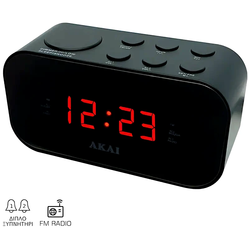 AKAI Ψηφιακό Ρολόι Akai Επιτραπέζιο ACR-3088 13.7x5.1x7.2 cm - Μαύρο