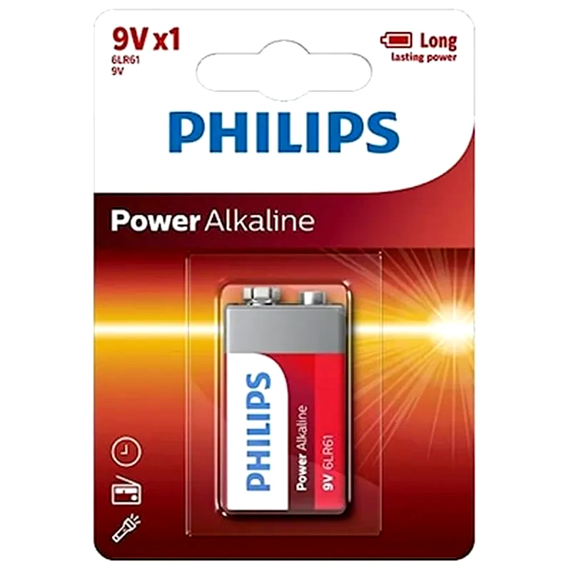 PHILIPS Αλκαλική Μπαταρία Philips 6lr61 9v