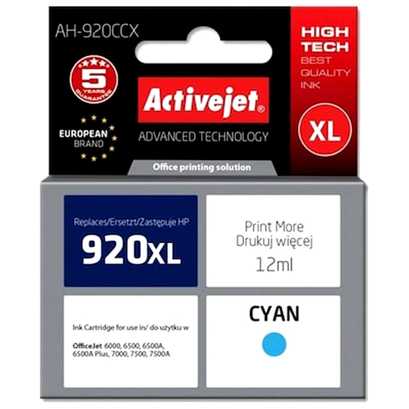 ACTIVEJET Συμβατό HP 920XL Κυανό Μελάνι Εκτυπωτή Ah-920ccx