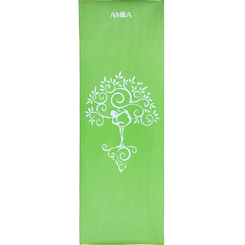 AMILA Στρώμα Γυμναστικής Amila Yoga Mat Anti-Scratch από PVC 173x61 cm - Πράσινο