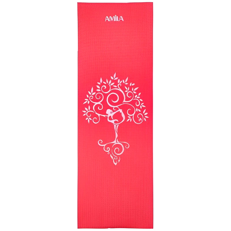AMILA Στρώμα Γυμναστικής Amila Yoga Mat Anti-Scratch από PVC 173x61 cm - Κόκκινο