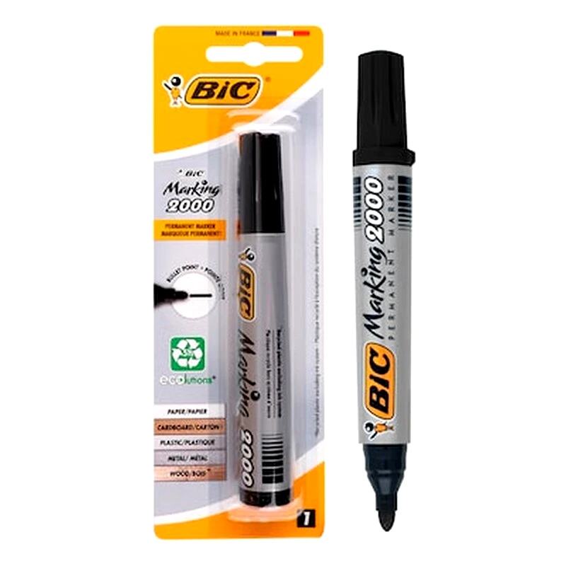 BIC Μαρκαδόρος Ανεξίτηλος Bic 2000 Bullet Point Μαύρο 1.7 mm