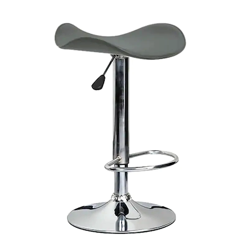 Σκαμπό Μπαρ Από Δερματίνη 2 Τμχ - Γκρι φωτογραφία