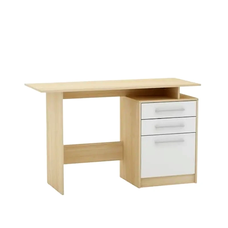 WOODWELL Γραφείο με Συρτάρια Welhome από Μελαμίνη 120x48cm - Σημύδα/Λευκό