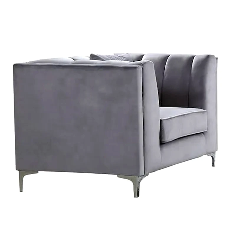 WOODWELL Πολυθρόνα Woodwell από Βελούδο - Σκούρο Γκρι