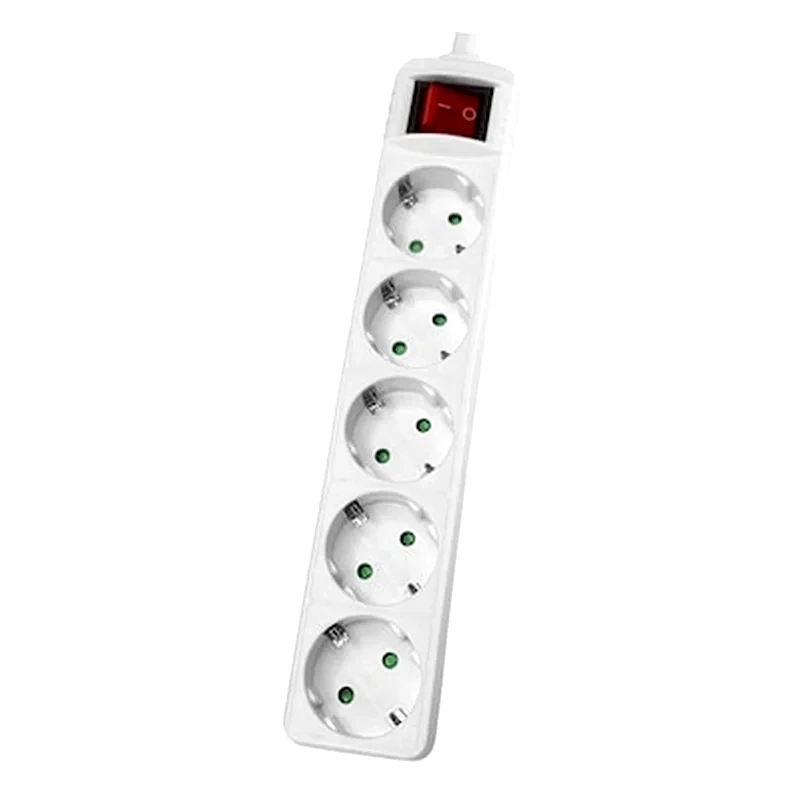 POWERTECH Πολύπριζο Powertech Rewirable Pt-886 5 Θέσεων - Λευκό