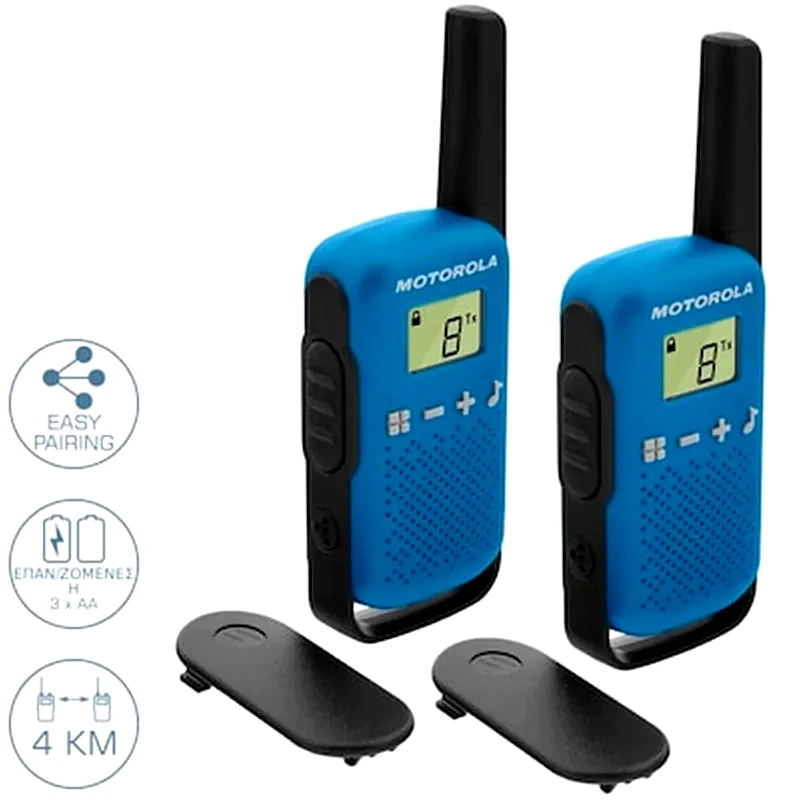 MOTOROLA WALKIE TALKIE MOT.T42 16CH.4KM.BLUE KIT2