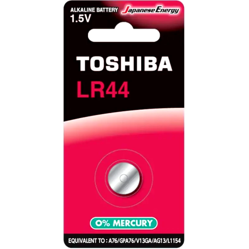 Μπαταρία Αλκαλική Κουμπί Toshiba 1,5v - LR44 - 1 Τεμάχιο