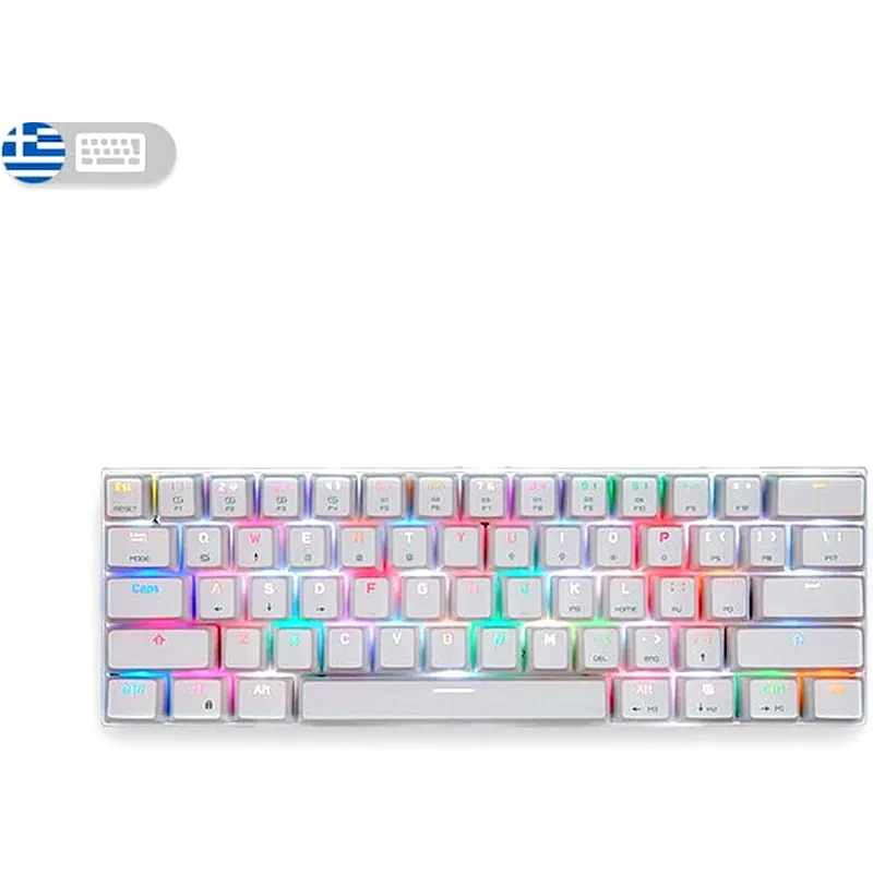MOTOSPEED Motospeed CK62 RGB Ασύρματο Gaming Μηχανικό Πληκτρολόγιο 60% με Outemu Red διακόπτες και RGB φωτισμό (GR)