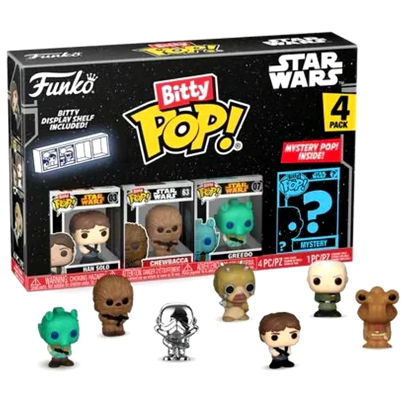 FUNKO Funko Bitty Pop! - Star Wars - Han Solo, Chewbacca, Greedo And Chase Mystery 4-pack