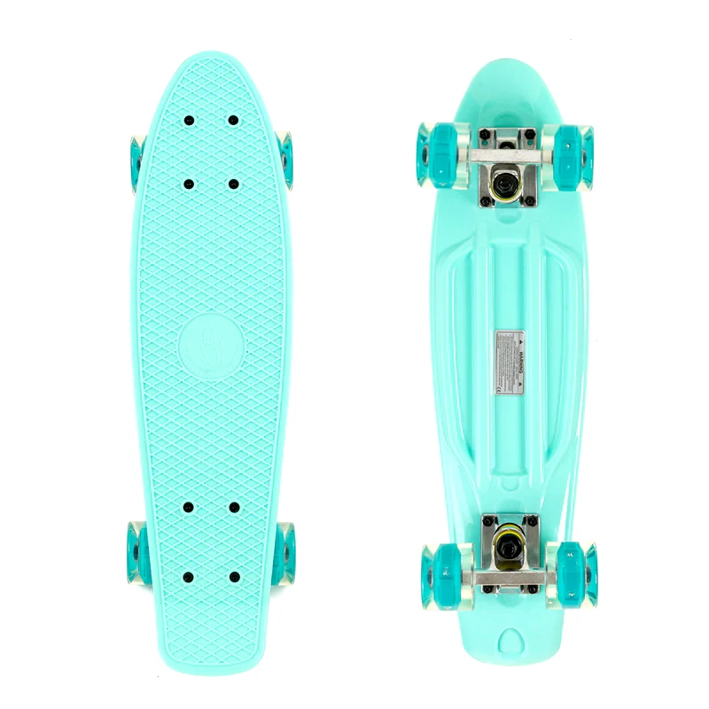 Skateboard Mini Cruiser 22.5 Veraman With Led Wheels / Complete Set By Fish