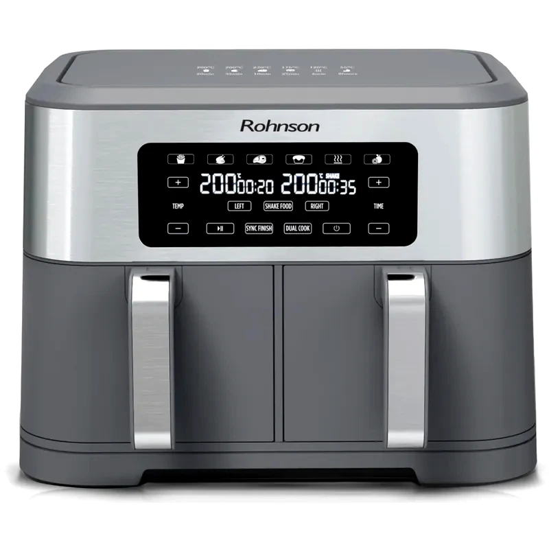 ROHNSON ROHNSON R-2844 με Διπλό Αποσπώμενο Κάδο 2800 W 8.5 L Γκρι Φριτέζα Αέρος