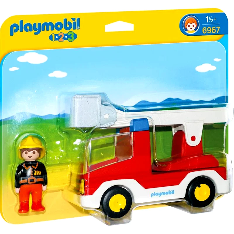 PLAYMOBILE PLAYMOBIL® 1·2·3 Πυροσβέστης με Κλιμακοφόρο Όχημα (6967)