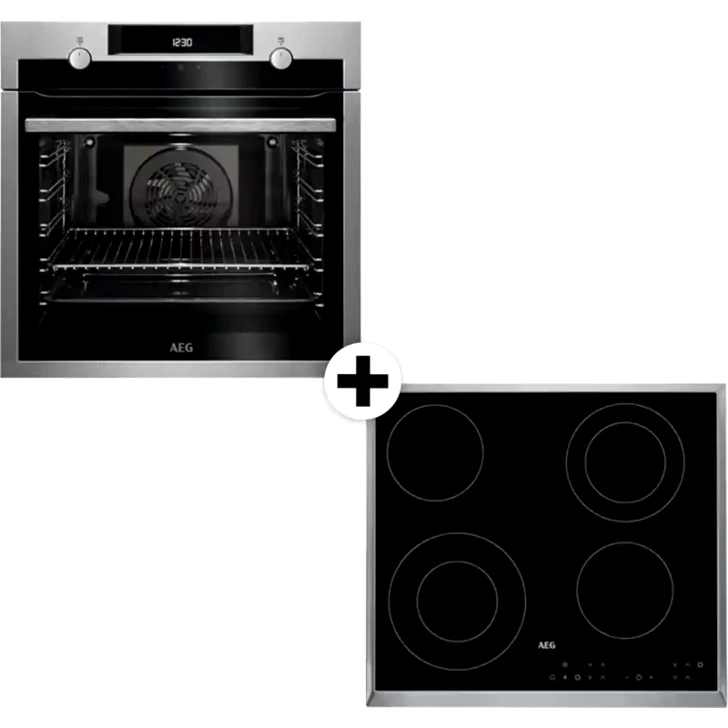 AEG AEG 634021XB BEE435111M 72 Lt - Inox Eντοιχιζόμενο Σετ Φούρνος και Εστία