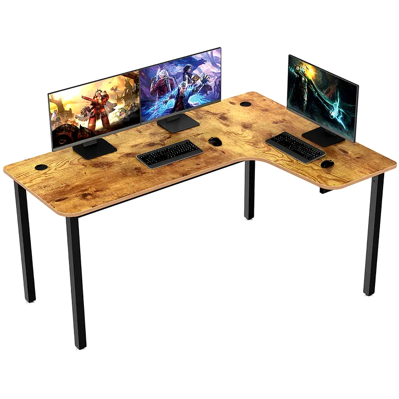 EUREKA ERGONOMIC Γραφείο Γωνιακό Eureka Ergonomic ERK-CDL01R60VP από Carbon fiber 155.4x110cm - Καφέ/Μαύρο