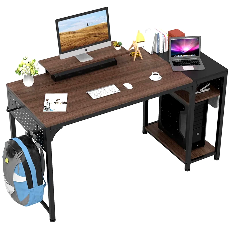 EUREKA ERGONOMIC Γραφείο Υπολογιστή Eureka Ergonomic από Μελαμίνη 140x60cm - Καφέ/ Μαύρο