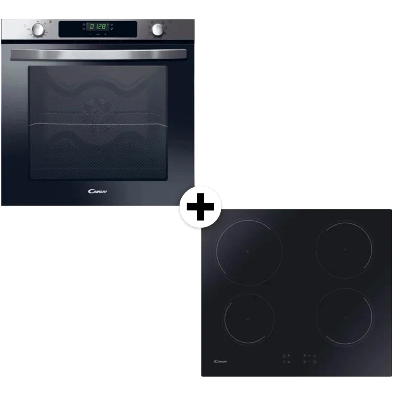 CANDY CANDY FXIDC X615 CI642C/E1 80 Lt Inox Eντοιχιζόμενο Σετ Φούρνος και Εστία