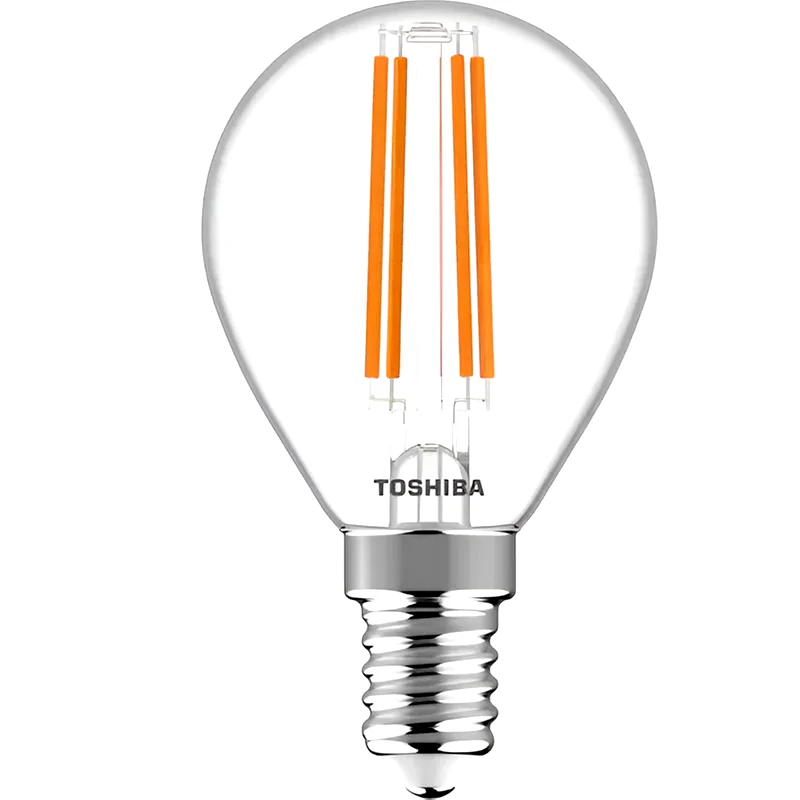 TOSHIBA Λάμπα LED Toshiba Filament G45 E14 4.5W 2700K - Θερμό Λευκό