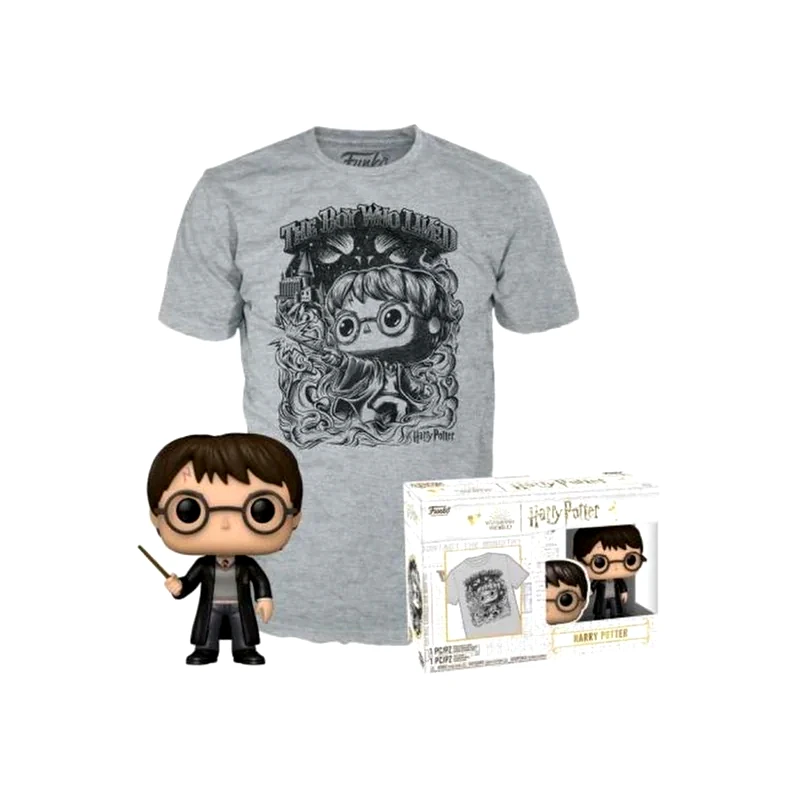 FUNKO Funko Pop! Box - Harry Potter - Harry Potter (flocked) Pop! Tee (s)