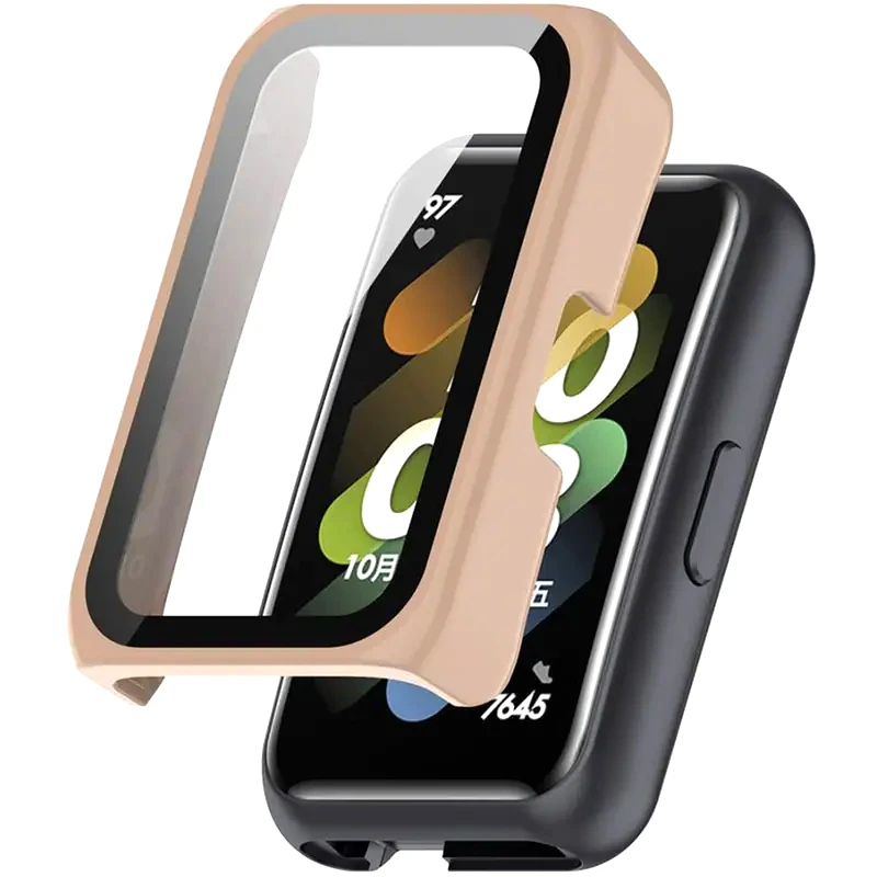 SONIQUE Θήκη Sonique Προστασία PC + Tempered Glass για Huawei Band 6/7 - Ροζ