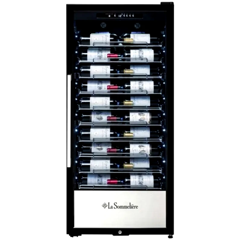 LA SOMMELIERE LA SOMMELIERE PRO110N για 107 Μπουκάλια Μαύρο Συντηρητής Κρασιών