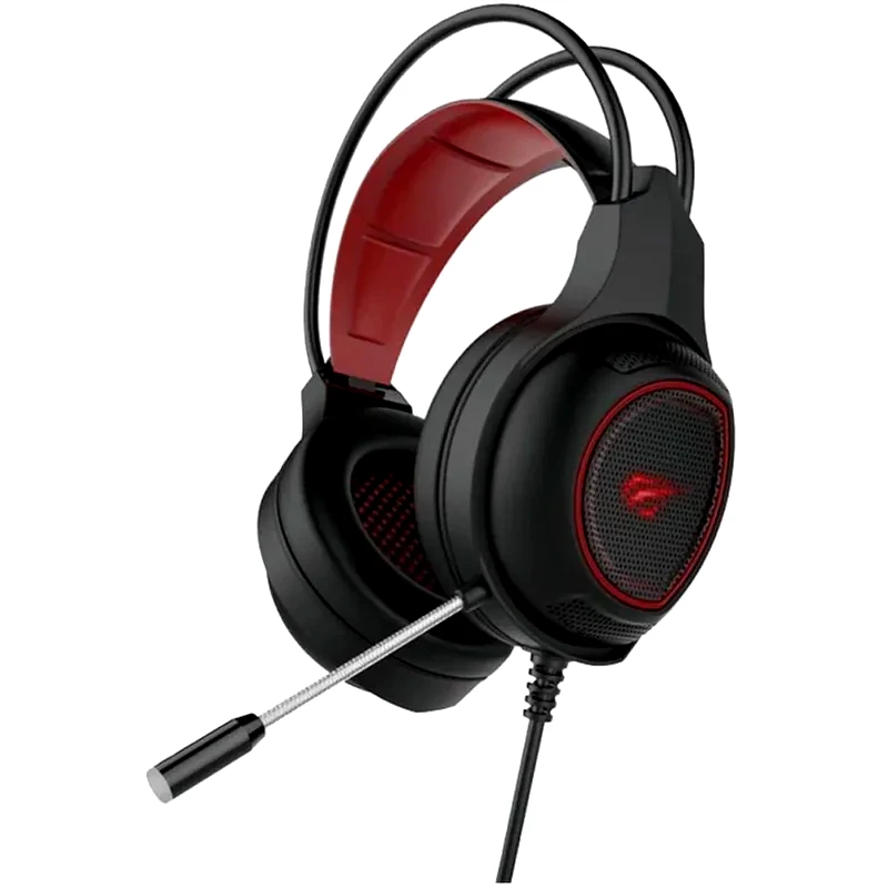HAVIT Havit H2239D Gaming Ενσύρματα Ακουστικά 3.5mm/USB με LED Φωτισμό - Μαύρα/Κόκκινα