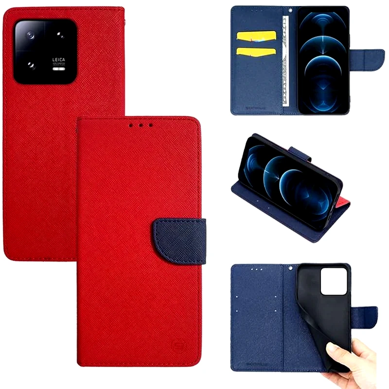 SONIQUE Θήκη Xiaomi Xiaomi 13 - Sonique Trend Wallet - Κόκκινο