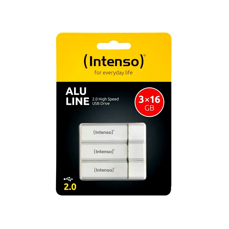INTENSO Intenso Alu Line 16GB USB 2.0 Stick Ασημί (3 Τεμάχια)