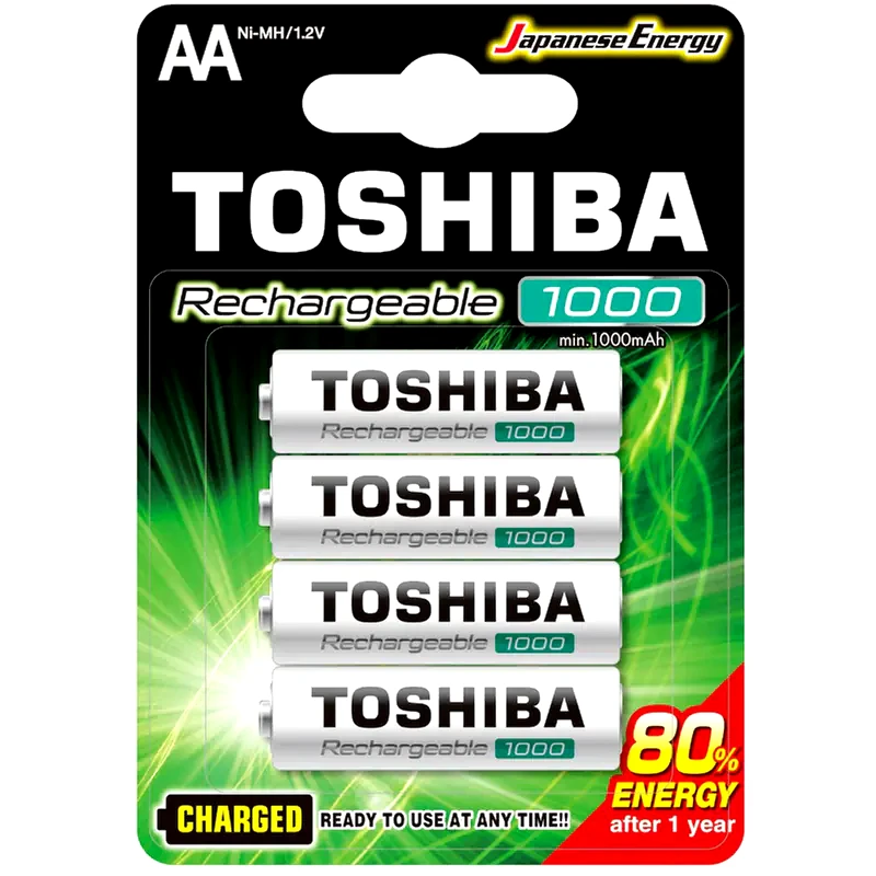 TOSHIBA Επαναφορτιζόμενες Μπαταρίες Toshiba AA NiMH 1000mAh 1.2 V 4 τεμάχια