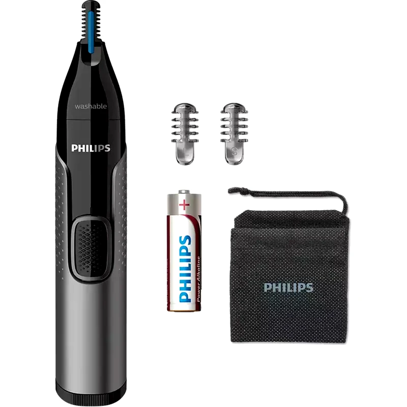 PHILIPS Trimmer PHILIPS SERIES 3000 NT3650/16 Αδιάβροχο για Μύτη, Αυτιά και Φρύδια - Μαύρο