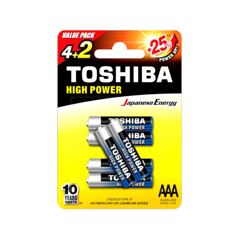 TOSHIBA Toshiba Αλκαλικές Μπαταρίες LR03 AAA 1.5V 6τμχ
