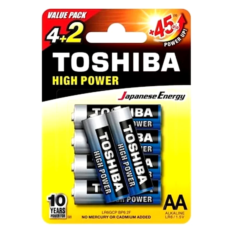 TOSHIBA Toshiba Αλκαλικές Μπαταρίες LR06 AA 1.5V 6τμχ