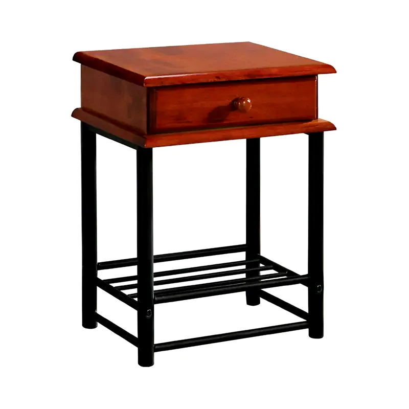 WOODWELL Κομοδίνο Woodwell Από Ξύλο Και Μέταλλο 45x33x58 cm - Καρυδί Μαύρο