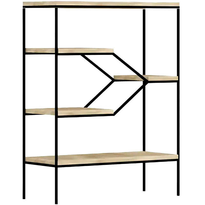 OEM Ραφιέρα Liberta Step από MDF 80x30x120 cm - Μπεζ/Μαύρο