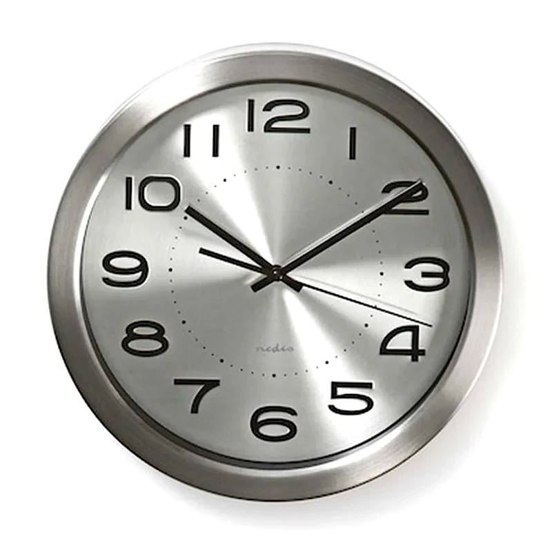 NEDIS Αναλογικό Ρολόι Nedis Τοίχου Clwa010mt30sr Φ30 cm - Ασημί