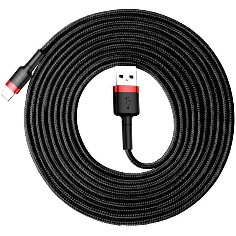 BASEUS Καλώδιο δεδομένων Baseus Cafule Nylon Braided Usb to Lightning 3m - Black
