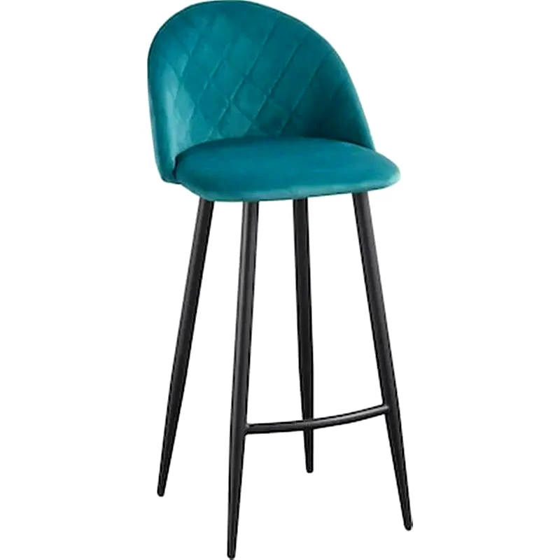 Σκαμπό Μπαρ Από Μεταλλικο Μαυρο Υφασμα - Velure Petrol φωτογραφία