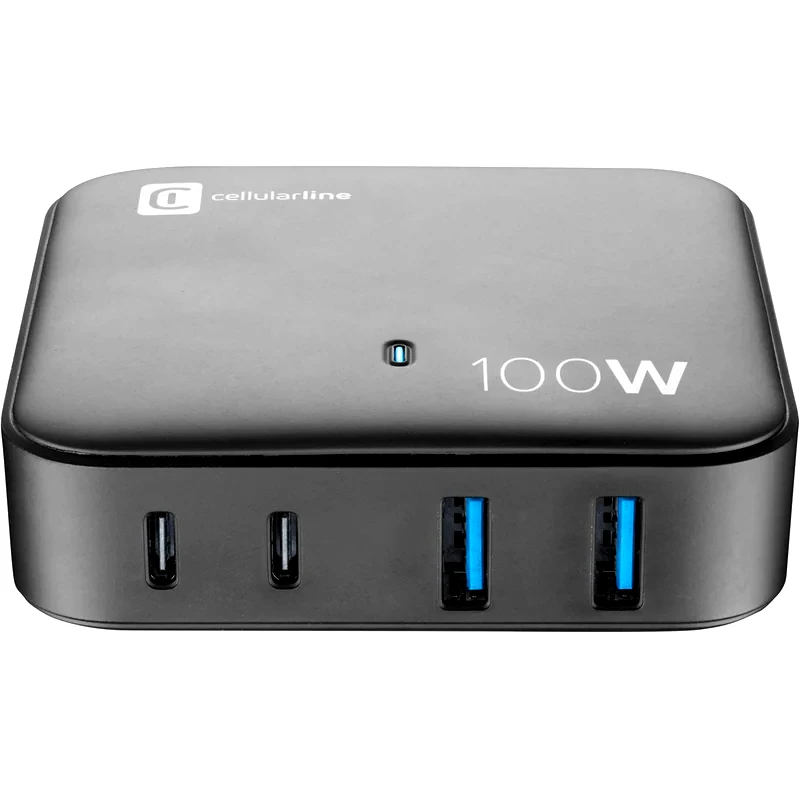 Φορτιστής Πρίζας Cellular Line Multipower Magnus 100W 2xUsb 2xUsb-C - Black