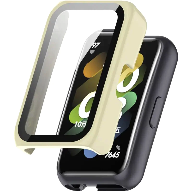 SONIQUE Θήκη Sonique Προστασία PC + Tempered Glass για Huawei Band 6/7 - Μπεζ