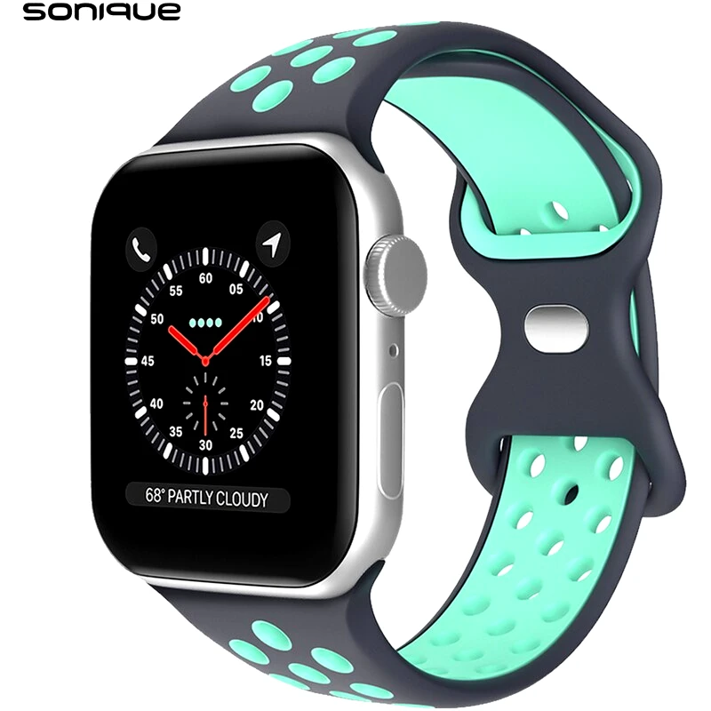 Λουράκι Σιλικόνης για Apple Watch 41mm - Γκρι Σκούρο / Βεραμάν