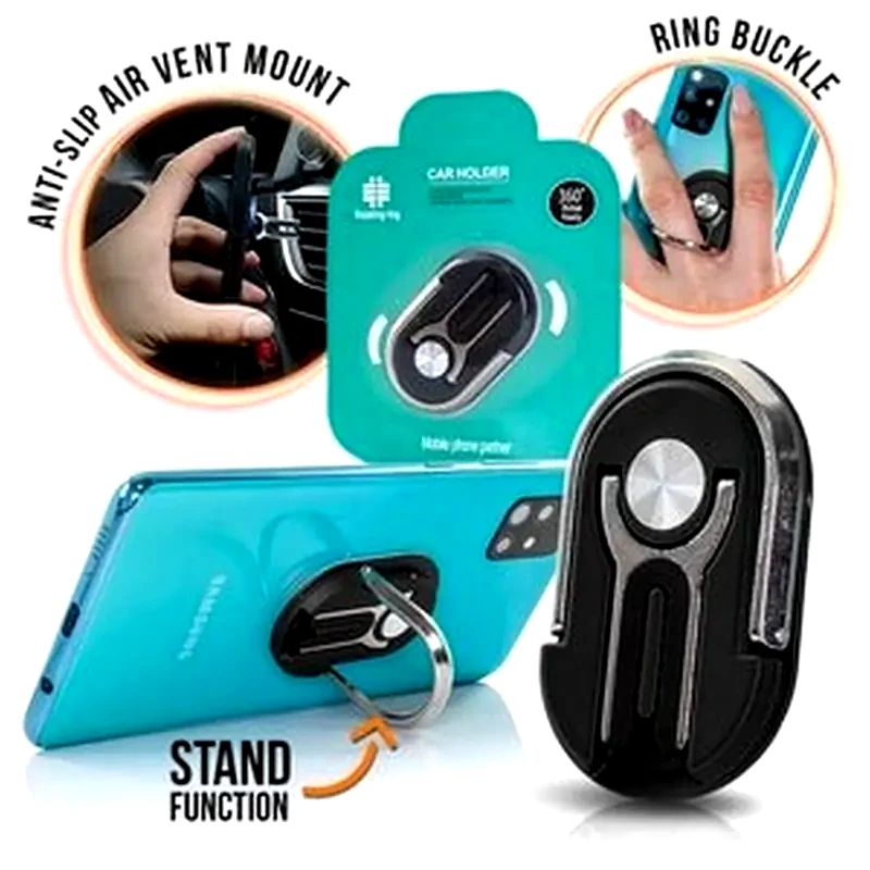 OEM Βάση Στήριξης Αυτοκινήτου Αεραγωγού Oem 3In1 360 Ring - Μαύρο