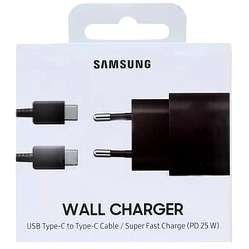 SAMSUNG Σετ Φόρτισης Samsung Usb-C 3A 25W with cable Usb-C to Usb-C 1m - Black